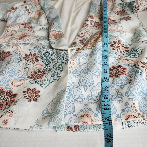 Chico's Women's Multi-Color Paisley Open Front Blazer Jacket Size 1 (Medium) - Picture 12 of 12